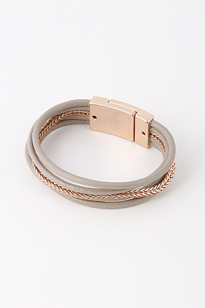 Five Rope Stranded Chain Detail Magnetic Bracelet 5FBG15